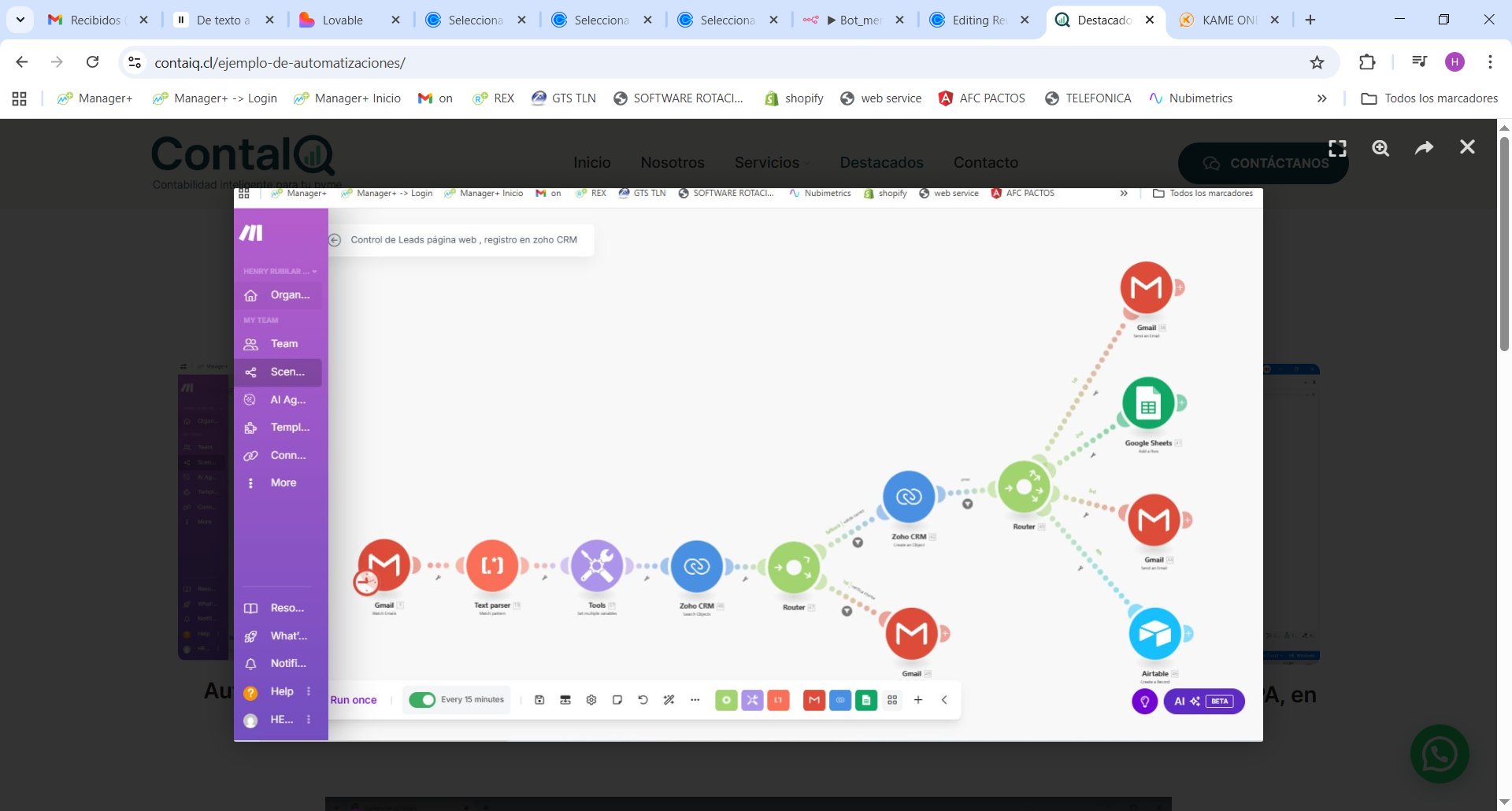 Control de Leads con Zoho CRM - automatización procesos empresariales Kappo Chile